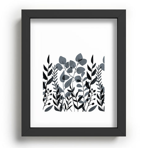 Emanuela Carratoni Classic Blue Leaves Recessed Framing Rectangle