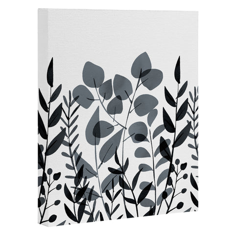 Emanuela Carratoni Classic Blue Leaves Art Canvas