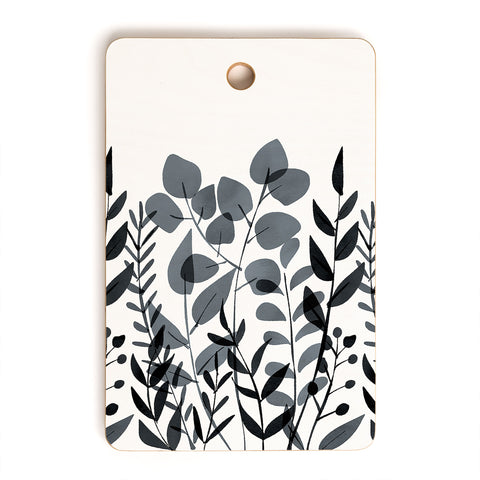 Emanuela Carratoni Classic Blue Leaves Cutting Board Rectangle