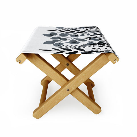 Emanuela Carratoni Classic Blue Leaves Folding Stool