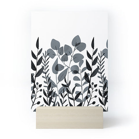 Emanuela Carratoni Classic Blue Leaves Mini Art Print