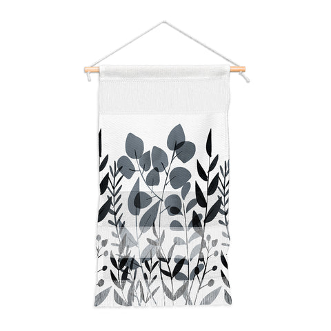 Emanuela Carratoni Classic Blue Leaves Wall Hanging Portrait