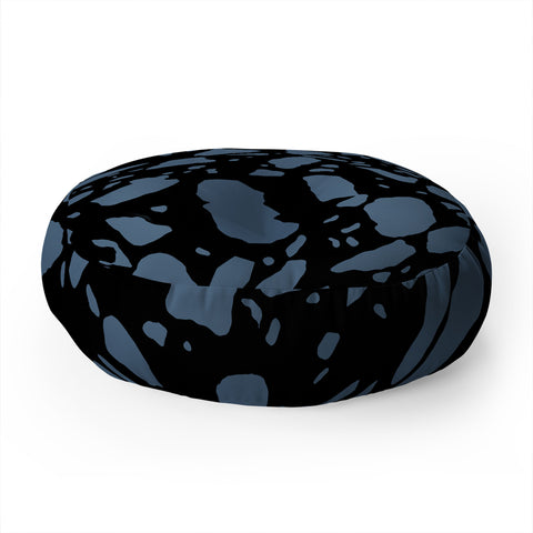 Emanuela Carratoni Classic Blue Terrazzo Floor Pillow Round