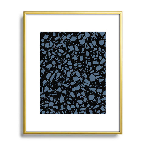 Emanuela Carratoni Classic Blue Terrazzo Metal Framed Art Print