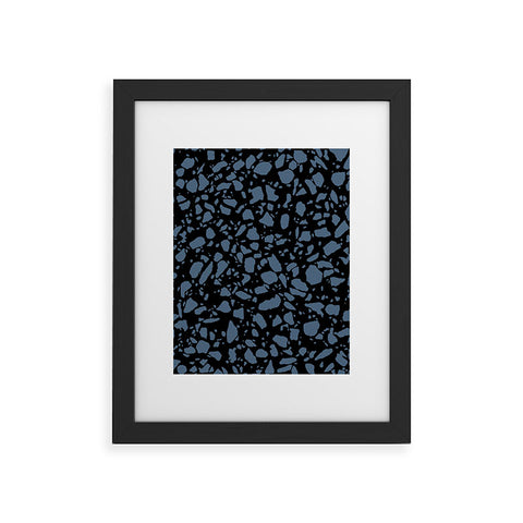 Emanuela Carratoni Classic Blue Terrazzo Framed Art Print
