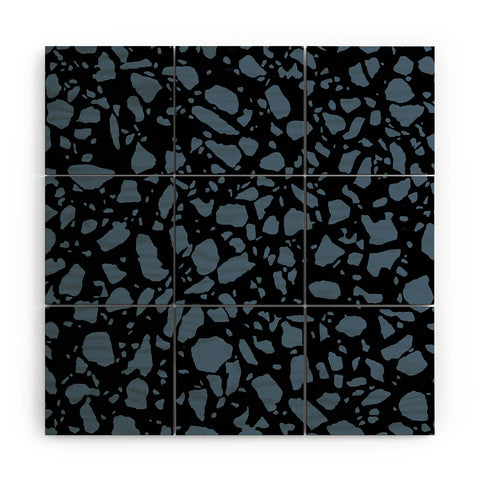 Emanuela Carratoni Classic Blue Terrazzo Wood Wall Mural