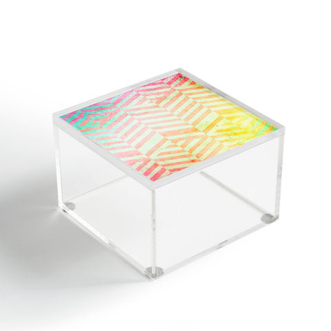 Emanuela Carratoni Colored Chevron Pattern Acrylic Box