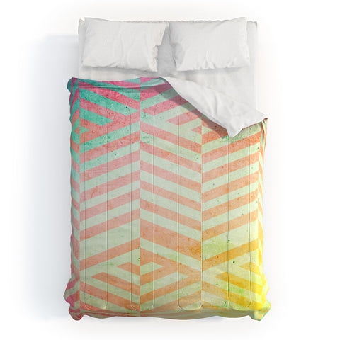Emanuela Carratoni Colored Chevron Pattern Comforter