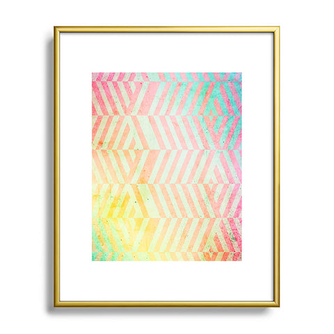 Emanuela Carratoni Colored Chevron Pattern Metal Framed Art Print