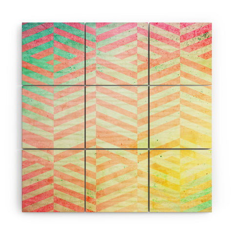 Emanuela Carratoni Colored Chevron Pattern Wood Wall Mural