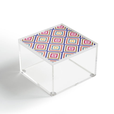 Emanuela Carratoni Colorful Painted Geometry Acrylic Box