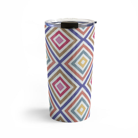 Emanuela Carratoni Colorful Painted Geometry Travel Mug