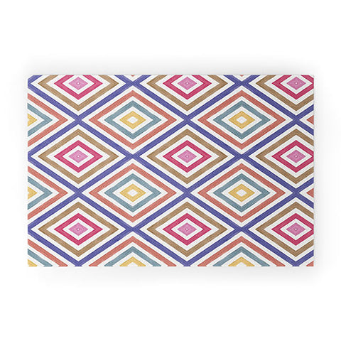 Emanuela Carratoni Colorful Painted Geometry Welcome Mat
