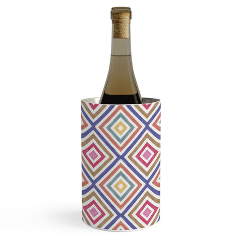 Emanuela Carratoni Colorful Painted Geometry Wine Chiller