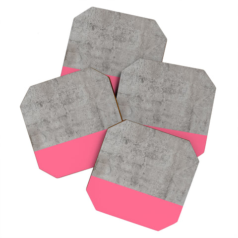 Emanuela Carratoni Concrete with Fashion Pink Coaster Set