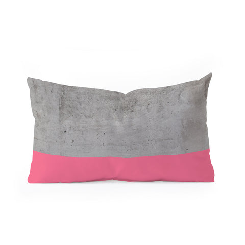 Emanuela Carratoni Concrete with Fashion Pink Oblong Throw Pillow