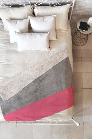Emanuela Carratoni Concrete with Fashion Pink Fleece Throw Blanket