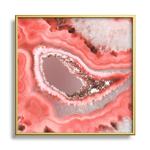 Emanuela Carratoni Coral Agate Metal Square Framed Art Print