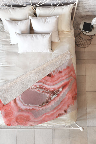 Emanuela Carratoni Coral Agate Fleece Throw Blanket