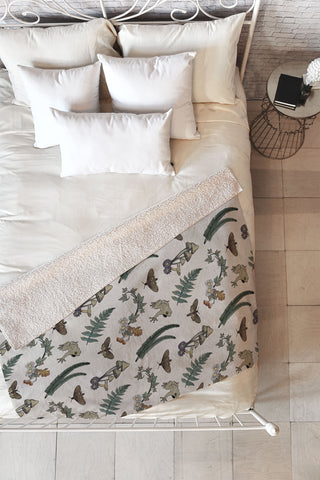 Emanuela Carratoni Cottagecore Theme Fleece Throw Blanket