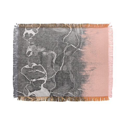 Emanuela Carratoni Crayon Marble with Pink Throw Blanket