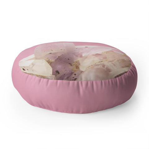 Emanuela Carratoni Crystals on Blush Floor Pillow Round