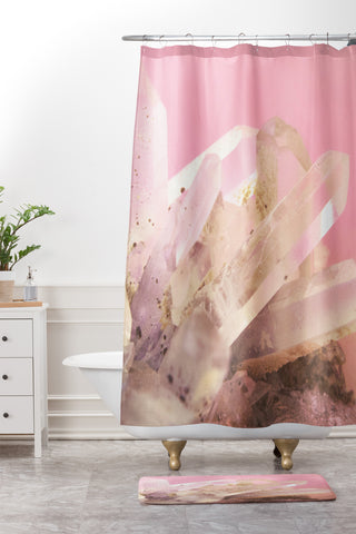 Emanuela Carratoni Crystals on Blush Shower Curtain And Mat