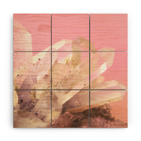 Emanuela Carratoni Crystals on Blush Wood Wall Mural