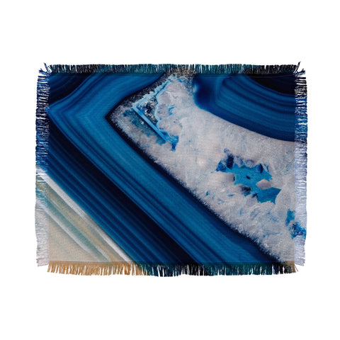 Emanuela Carratoni Deep Blue Agate Throw Blanket