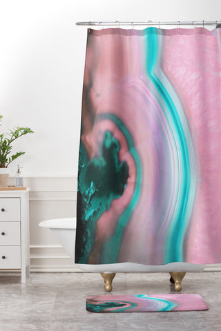 Emanuela Carratoni Delicate Agate Shower Curtain And Mat