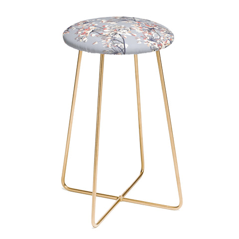 Emanuela Carratoni Delicate Floral Pattern Counter Stool