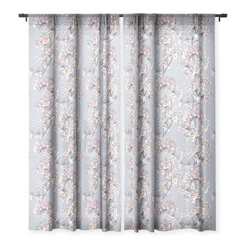 Emanuela Carratoni Delicate Floral Pattern Sheer Window Curtain