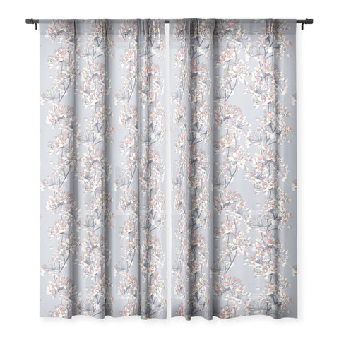 Emanuela Carratoni Delicate Floral Pattern Sheer Window Curtain