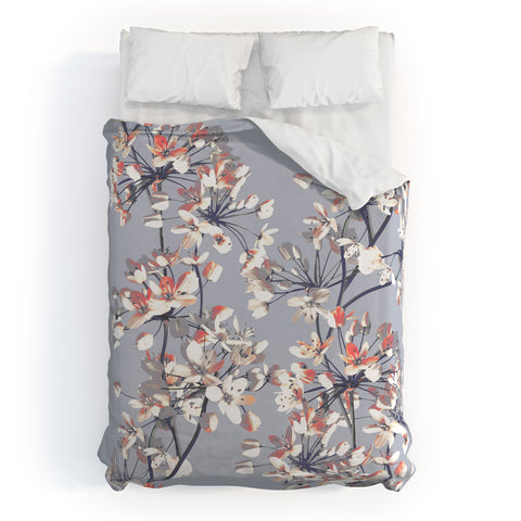 Emanuela Carratoni Delicate Floral Pattern Duvet Cover