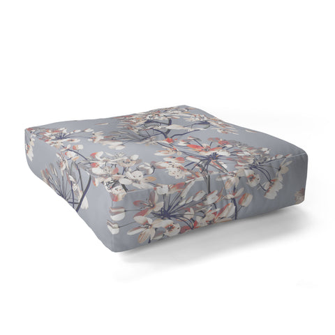 Emanuela Carratoni Delicate Floral Pattern Floor Pillow Square
