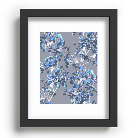 Emanuela Carratoni Delicate Floral Pattern in Blue Recessed Framing Rectangle