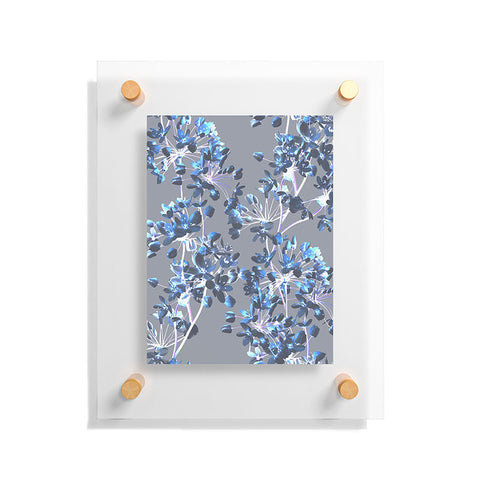 Emanuela Carratoni Delicate Floral Pattern in Blue Floating Acrylic Print