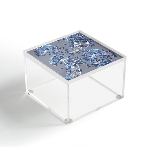 Emanuela Carratoni Delicate Floral Pattern in Blue Acrylic Box