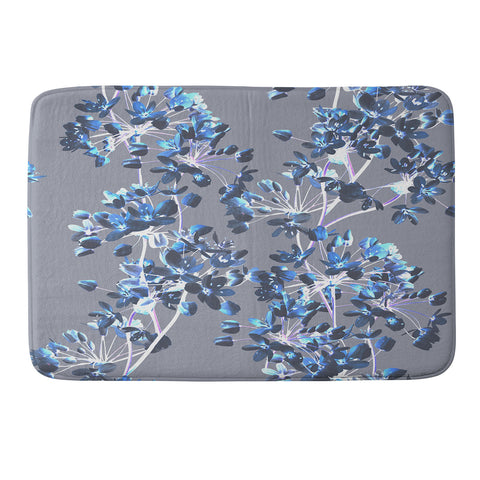 Emanuela Carratoni Delicate Floral Pattern in Blue Memory Foam Bath Mat