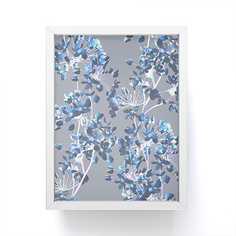 Emanuela Carratoni Delicate Floral Pattern in Blue Framed Mini Art Print