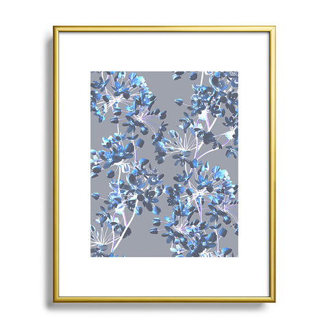 Emanuela Carratoni Delicate Floral Pattern in Blue Metal Framed Art Print