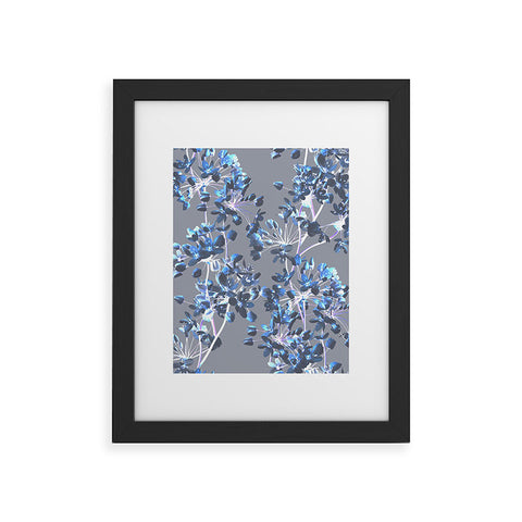 Emanuela Carratoni Delicate Floral Pattern in Blue Framed Art Print
