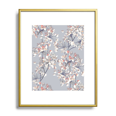 Emanuela Carratoni Delicate Floral Pattern Metal Framed Art Print