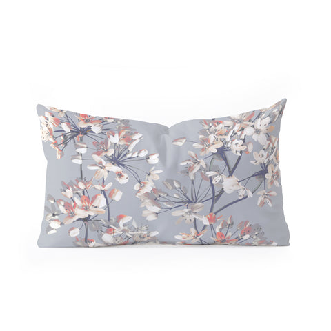 Emanuela Carratoni Delicate Floral Pattern Oblong Throw Pillow