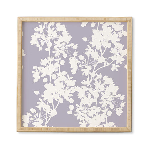 Emanuela Carratoni Delicate Floral Pattern on Lilac Framed Wall Art