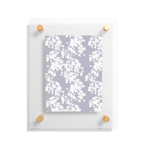 Emanuela Carratoni Delicate Floral Pattern on Lilac Floating Acrylic Print