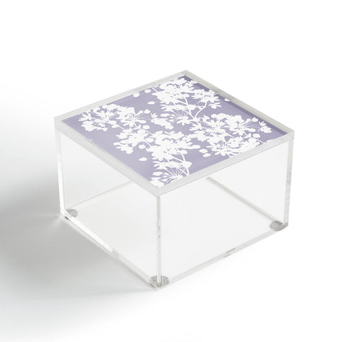 Emanuela Carratoni Delicate Floral Pattern on Lilac Acrylic Box