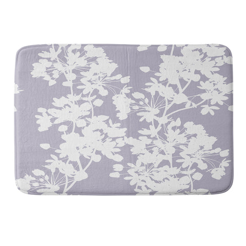 Emanuela Carratoni Delicate Floral Pattern on Lilac Memory Foam Bath Mat
