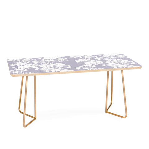 Emanuela Carratoni Delicate Floral Pattern on Lilac Coffee Table