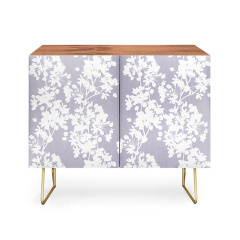 Emanuela Carratoni Delicate Floral Pattern on Lilac Credenza